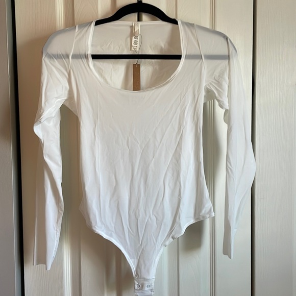 Skims white long sleeve sheer bodysuit - Picture 1 of 1